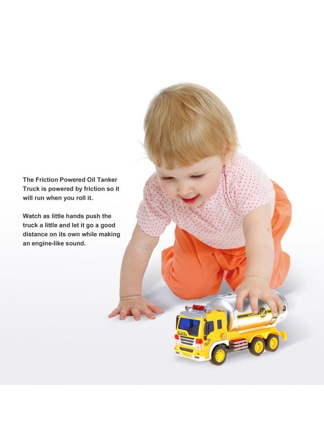 PowerTRC PowerTRC Push & Go Friction Powered Oil Truck Toy with Light and Sound | Realistic Play Oil Tanker Truck Toy Gift for Boys and Girls  - Image 3