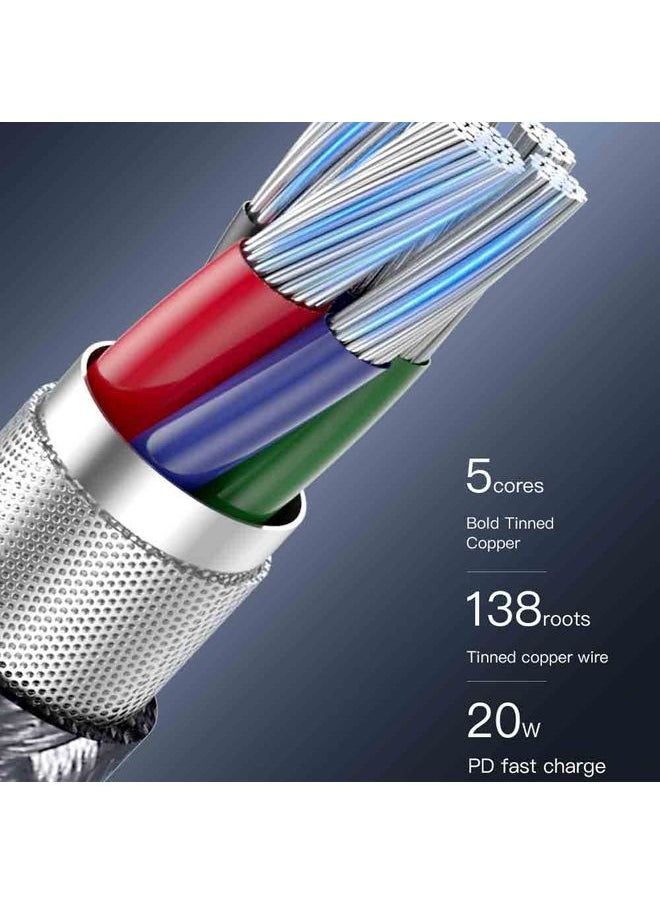 توتو TOTU CB-5-T 25W USB إلى كبل بيانات USB-C/TYPE-C ، الطول: 1M (رمادي)  - Image 4