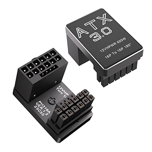 JOYJOM 12VHPWR 180 Degree Angled Adapter: Aluminum ATX 3.0 16 Pin GPU Power Connector 600W Pcie5.0 Power Adapter for 12+4pin RTX 3090Ti 4070Ti 4080 4090 Graphic Card GPU (Type A) - Image 1