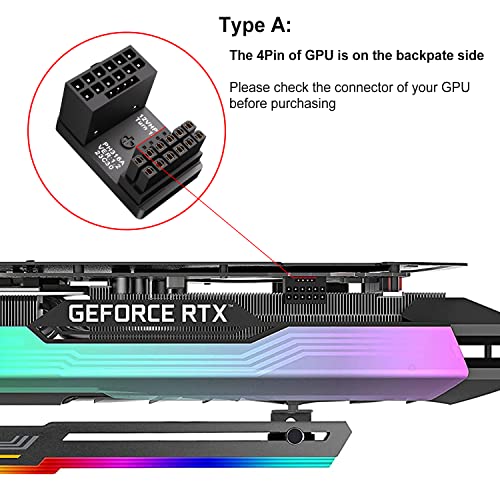 JOYJOM 12VHPWR 180 Degree Angled Adapter: Aluminum ATX 3.0 16 Pin GPU Power Connector 600W Pcie5.0 Power Adapter for 12+4pin RTX 3090Ti 4070Ti 4080 4090 Graphic Card GPU (Type A) - Image 2