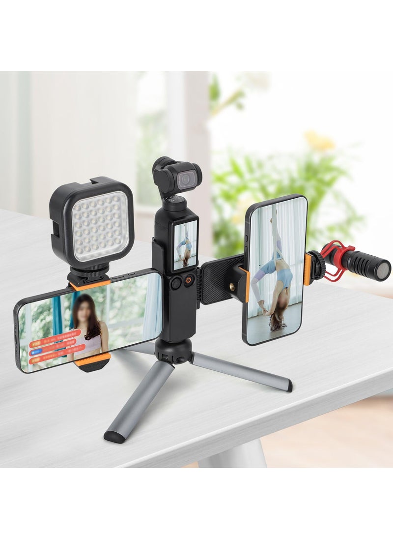 KASTWAVE حامل هاتف مزدوج لـ DJI Osmo Pocket 3 حامل الهاتف المحمول مشبك الهاتف المشبك ترايبود محول ملحقات توسيع الكاميرا  - Image 5