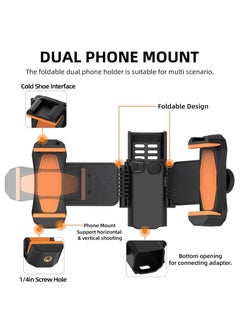 KASTWAVE Dual Phone Holder for DJI Osmo Pocket 3 Cellphone Mount Phone Clip Clamp Tripod Adapter Camera Expansion Accessories  - Image 2