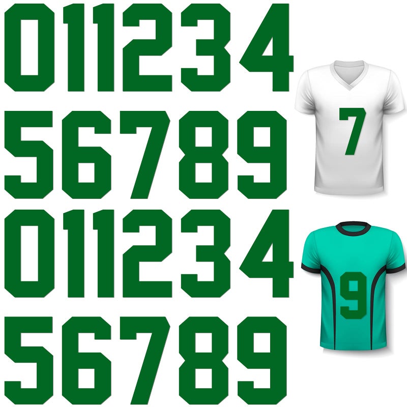 Zonon 22 Pieces Iron on Numbers T Shirt Heat Transfer 0 to 9 Jersey Numbers for Team Uniform Sports(Green 8 Inch) - Image 1