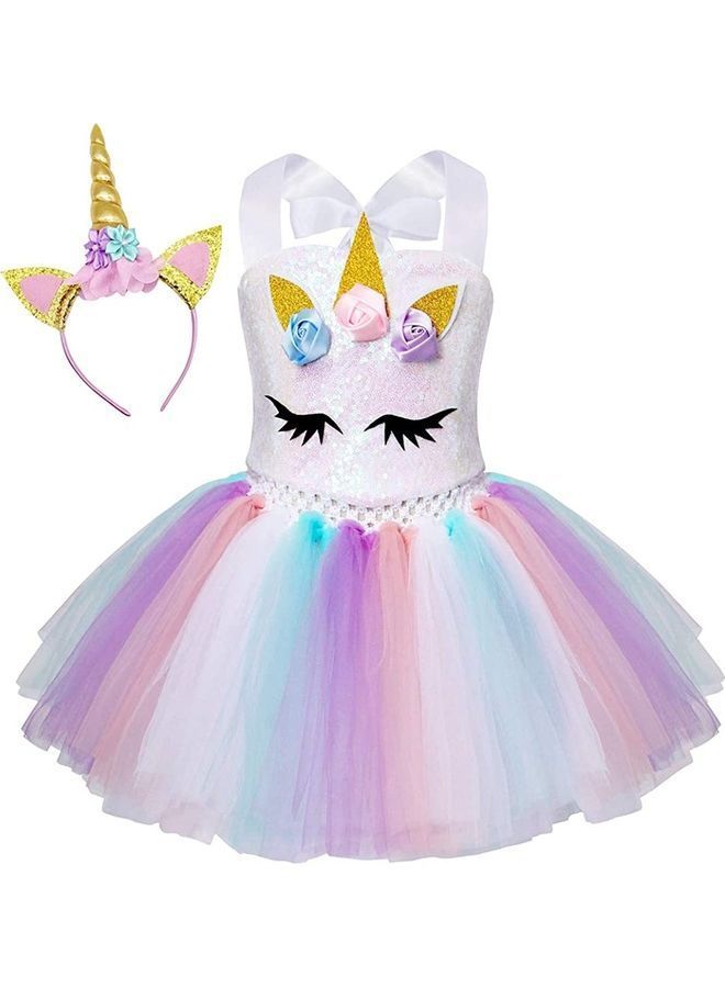 NIBEMINENT Princess Cosplay Costume With Unicorn Headband 120cm - Image 1