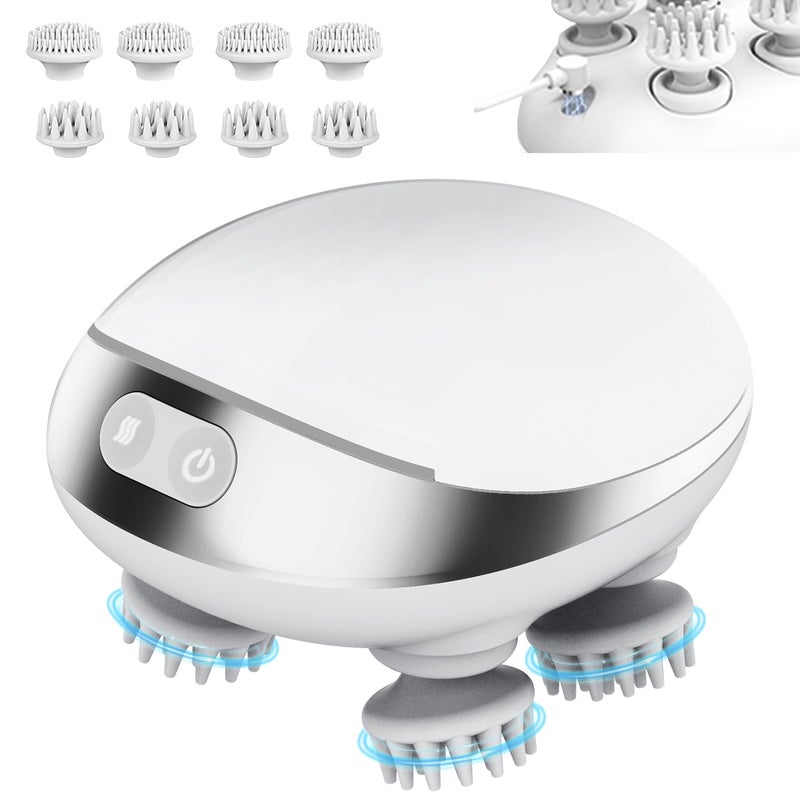 MOUNTRAX 5 in 1 Electric Scalp Massager, Portable Heated Head Hair Massager with 88 Kneading Nodes, 2 Massage Styles, 3 Speed Modes for Hair Growth, Stress Relief and Deep Clean, Gifts for Women Men - Image 1