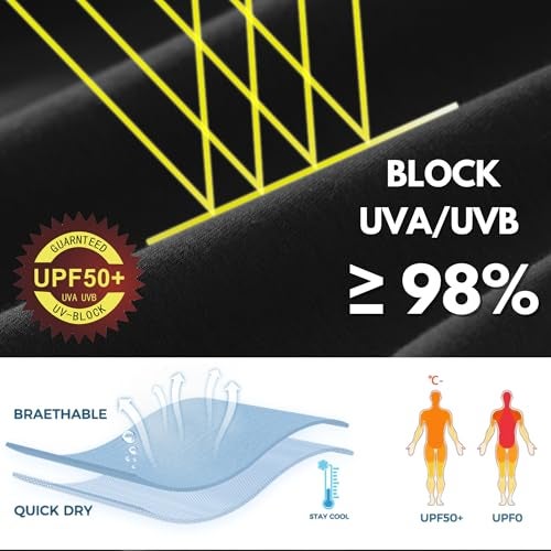 Willit Women's Long Sleeve Cotton Swim Cover Up UPF 50+ SPF Dress Hooded with Pockets Sun Protection Beach Coverup Black S - Image 4