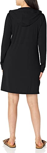Willit Women's Long Sleeve Cotton Swim Cover Up UPF 50+ SPF Dress Hooded with Pockets Sun Protection Beach Coverup Black S - Image 3