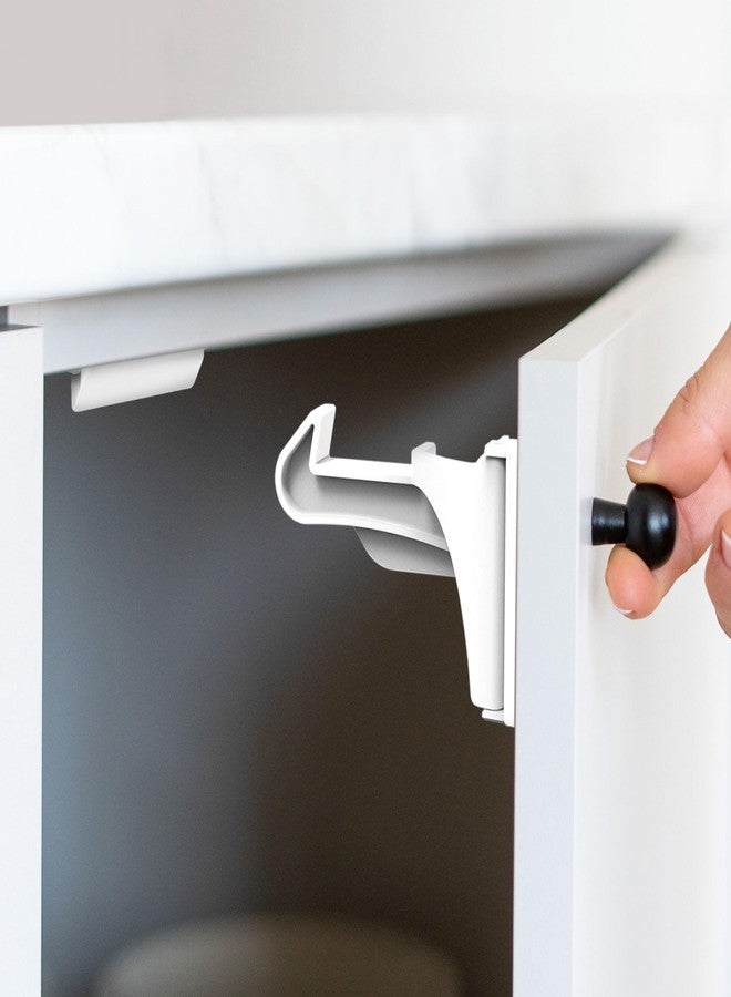moonybaby 12-Pack Invisible Baby Proof Cabinet Latch Locks by Moonybaby, White - Image 1