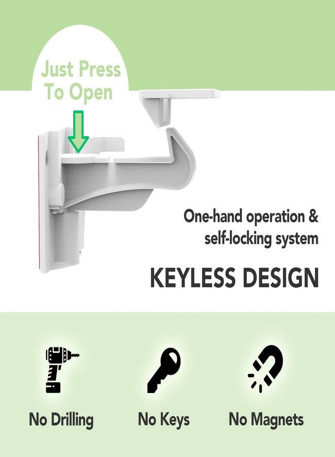 moonybaby 12-Pack Invisible Baby Proof Cabinet Latch Locks by Moonybaby, White - Image 5