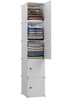 Generic SUPAAR Cube Storage Organizer Cabinet Closet Storage Shelves Plastic Storage Shelving for Bedroom, Living Room, Office (5 cube white)  - Image 1