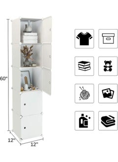 Generic SUPAAR Cube Storage Organizer Cabinet Closet Storage Shelves Plastic Storage Shelving for Bedroom, Living Room, Office (5 cube white)  - Image 3