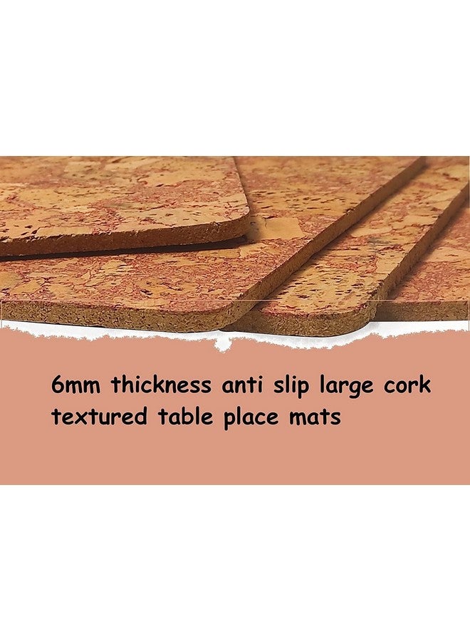 SEPARATE WAY 6MM Rectangular Cork placemats Decorative Dining Table mat Protect from Scratches, Heat-Resistant, Food Stain and Cutlery Noise, Anti Skid Kitchen Table mat (Set of 2, Natural Cork) - Image 5