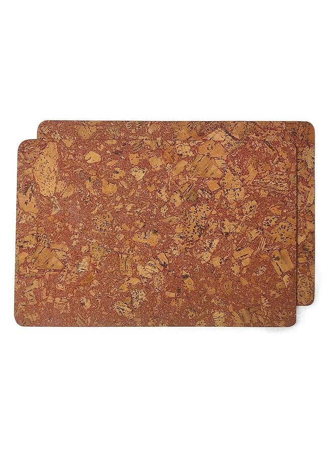 SEPARATE WAY 6MM Rectangular Cork placemats Decorative Dining Table mat Protect from Scratches, Heat-Resistant, Food Stain and Cutlery Noise, Anti Skid Kitchen Table mat (Set of 2, Natural Cork) - Image 1