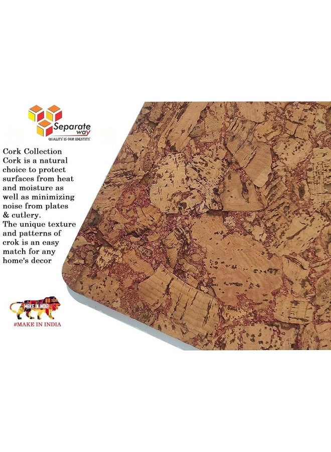 SEPARATE WAY 6MM Rectangular Cork placemats Decorative Dining Table mat Protect from Scratches, Heat-Resistant, Food Stain and Cutlery Noise, Anti Skid Kitchen Table mat (Set of 2, Natural Cork) - Image 3