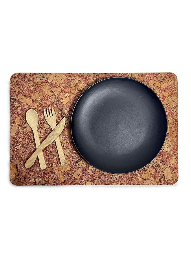 SEPARATE WAY 6MM Rectangular Cork placemats Decorative Dining Table mat Protect from Scratches, Heat-Resistant, Food Stain and Cutlery Noise, Anti Skid Kitchen Table mat (Set of 2, Natural Cork) - Image 2