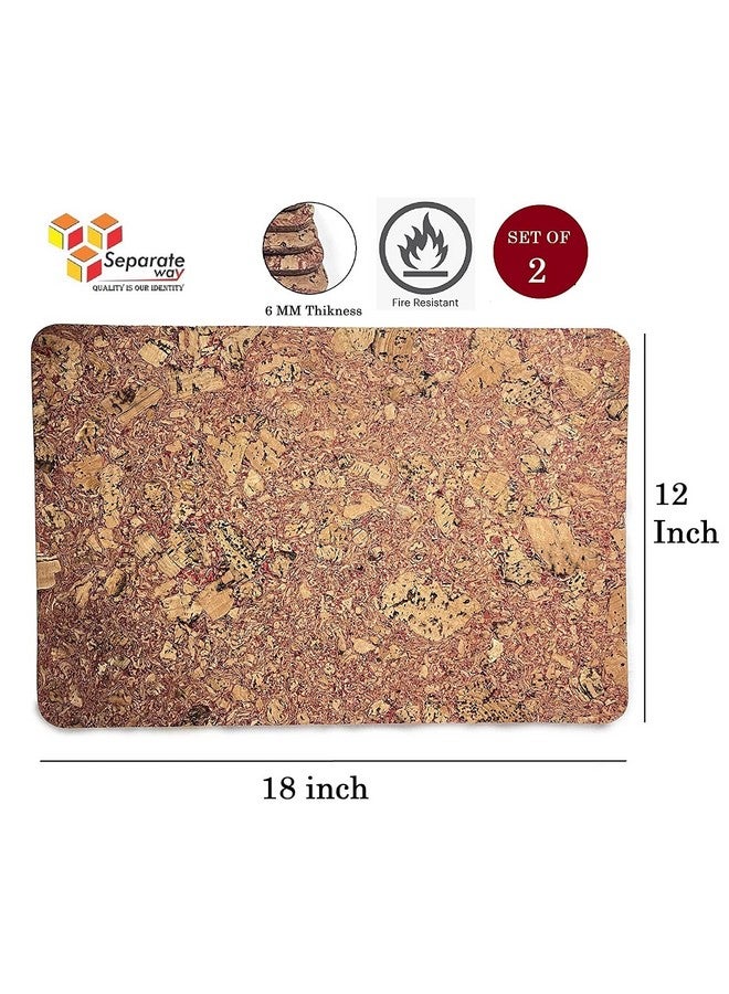 SEPARATE WAY 6MM Rectangular Cork placemats Decorative Dining Table mat Protect from Scratches, Heat-Resistant, Food Stain and Cutlery Noise, Anti Skid Kitchen Table mat (Set of 2, Natural Cork) - Image 4