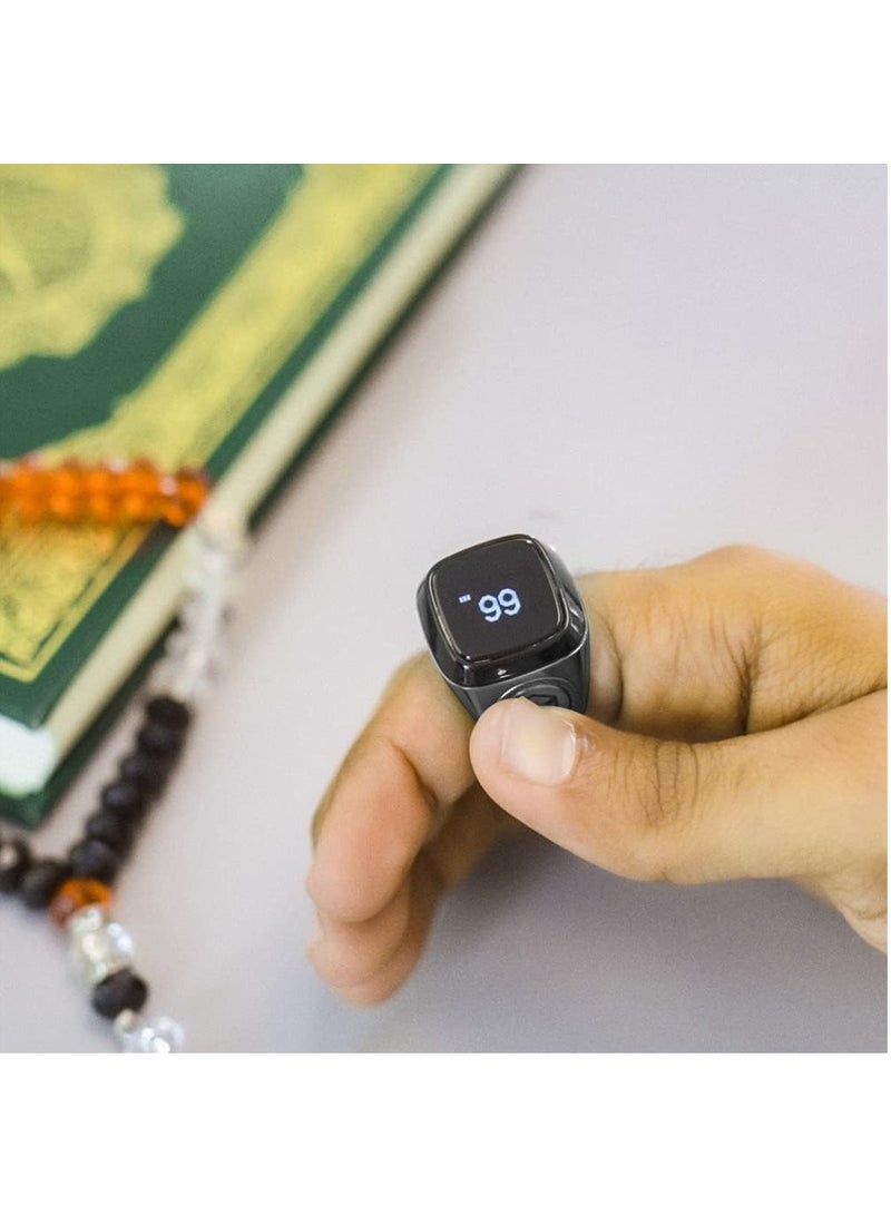 iQIBLA Umeox newest Smart Tasbih Zikr MO2pro Ring, Muslim Prayer, Prayer timing reminder, OLED display Tasbih Counter, Smart Ring, Waterproof- Space Gray 20mm - Image 3