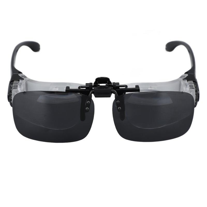 Binocular Glasses Magnifier Fishing Glasses 4X with 3 Color Polarized Clip Filter Comfort Nose Pad Adjustable Telescope Glasses for Concert - Image 1