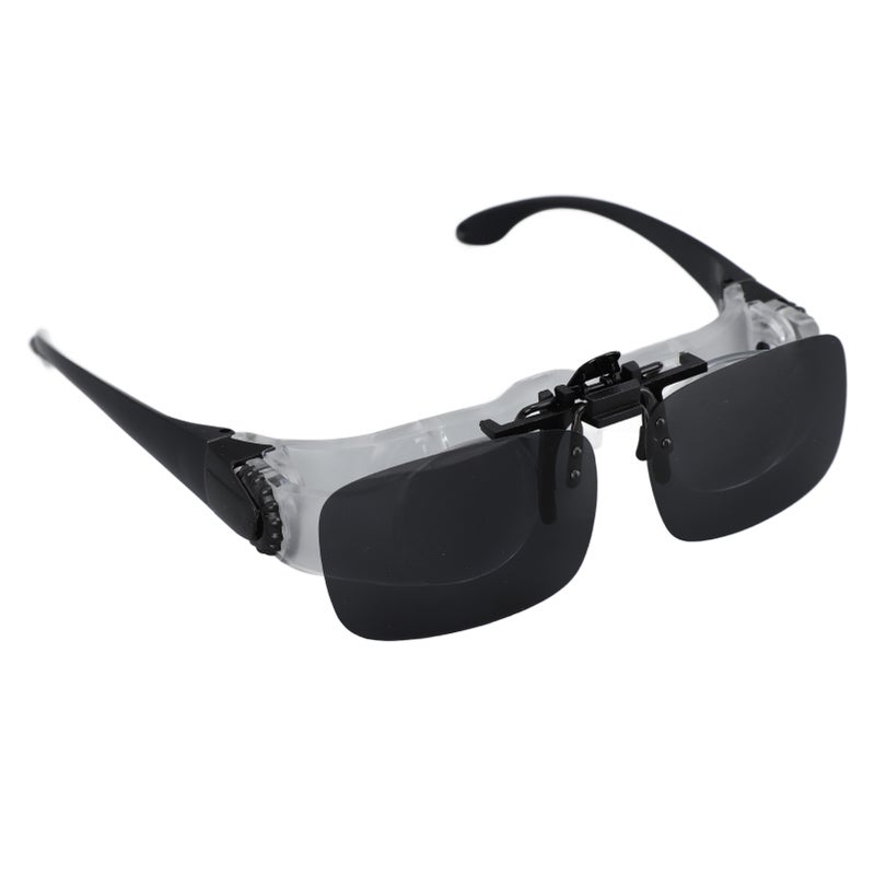 Binocular Glasses Magnifier Fishing Glasses 4X with 3 Color Polarized Clip Filter Comfort Nose Pad Adjustable Telescope Glasses for Concert - Image 2