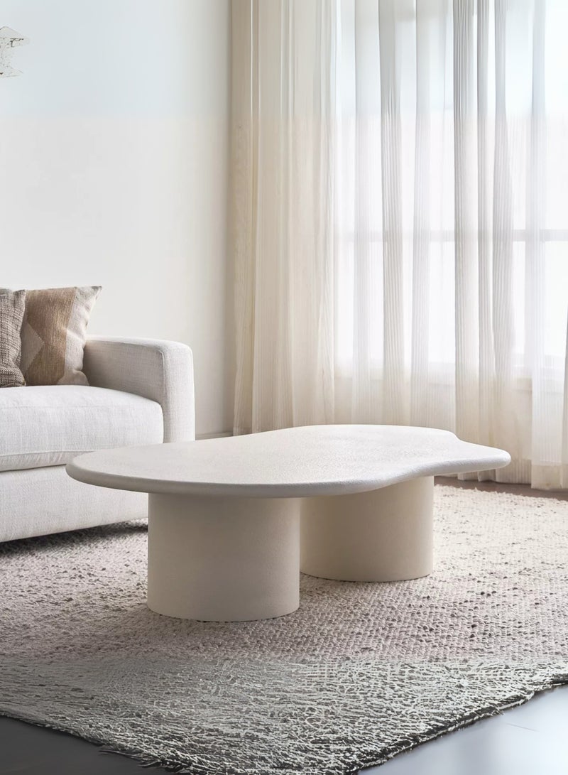 Karnak Halo Modern Beige Coffee Table with Dual Cylinder Base – Minimalist Luxury Center Table for Living RoomRoom Balcony Garden, Living Room Table Bedroom Size 90x35x150cm - Image 5