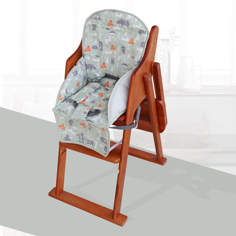 Kocpudu High Chair Pad, High Chair Cushion, High Chair Cover Pad, Safe and Comfort, Soft and Breathable, Cute Pattern, Baby Sits More Comfortableï¼ˆGreen Animal Patternï¼‰ - Image 2