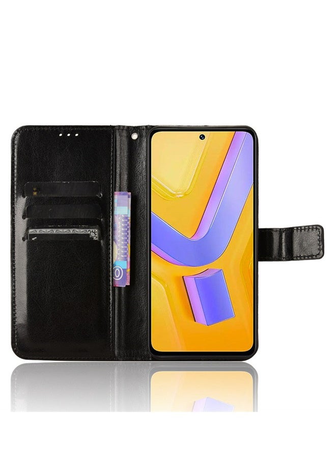 Generic - Shockproof Flip Wallet Case With Stand for  vivo V30 Lite 5G - Black - Image 1
