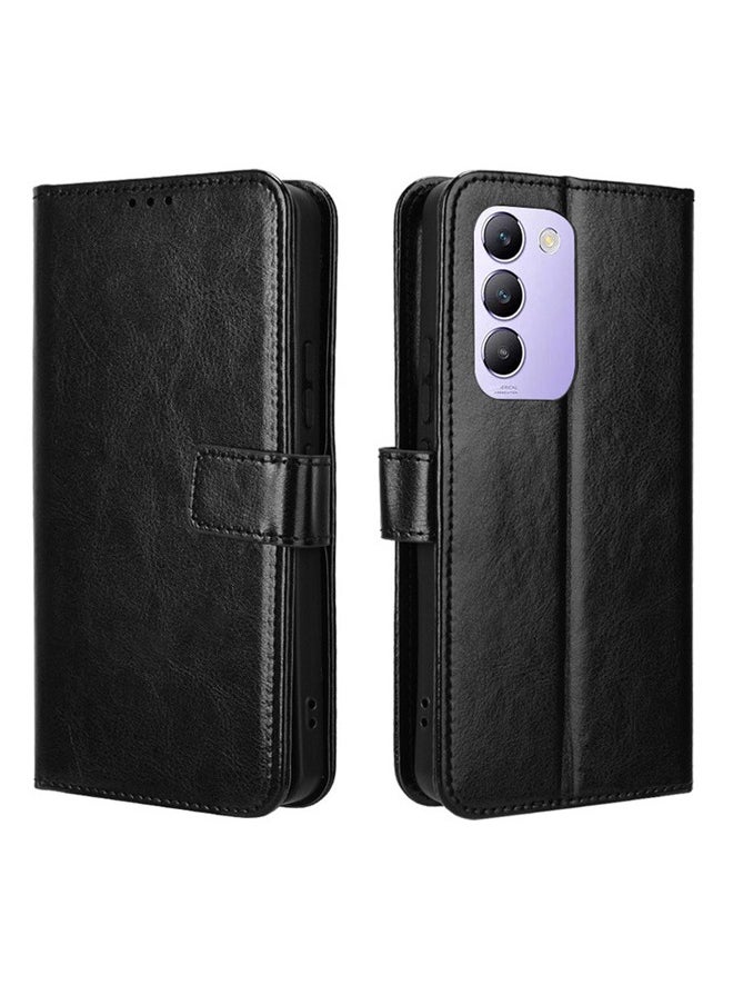 Generic - Shockproof Flip Wallet Case With Stand for  vivo V30 Lite 5G - Black - Image 1