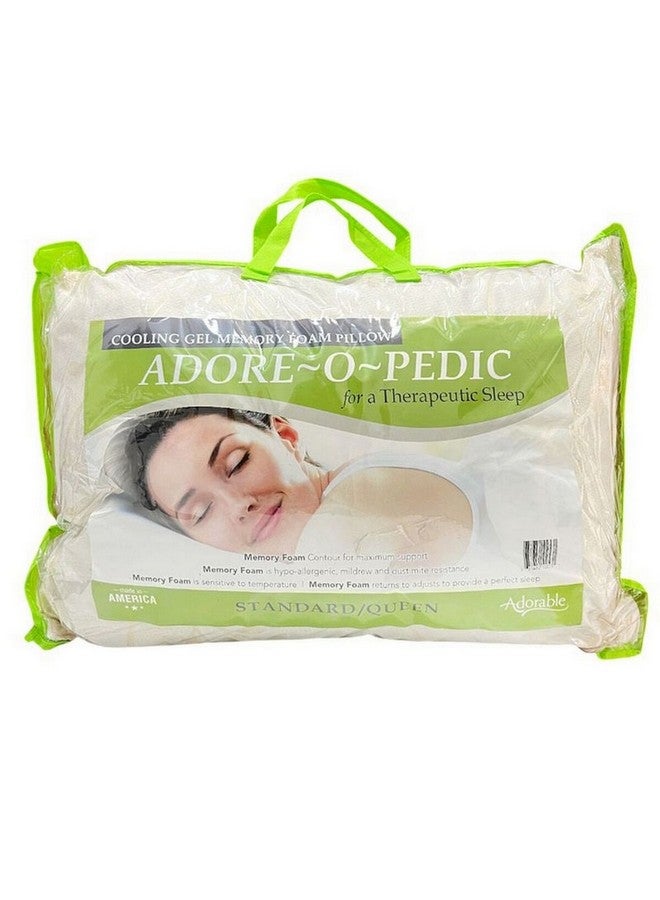 Adorable Adore-O-Pedic Cooling Gel Memory Foam Queen Size Pillow White 18.3 x 45.3 x 67.4 cm 10AOP - Image 4
