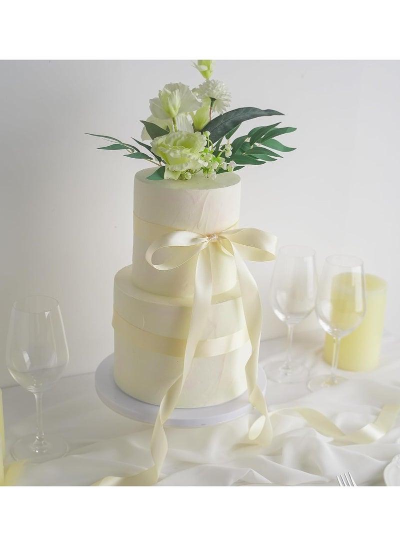 شريط ساتان 10 قطع بعرض 10 مم بلون كريمي - Image 3