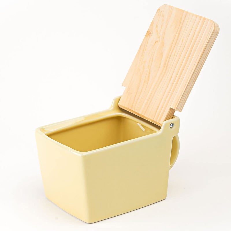 ZERO JAPAN(ã‚¼ãƒ­ã‚¸ãƒ£ãƒ‘ãƒ³) Zero Japan Bee House Premium Salt Box with Hinoki Lid - Container for Sea Salt and Spices - Elegant Cellar for Kitchen Countertop - Blueberry Blue, 16 oz - Image 3