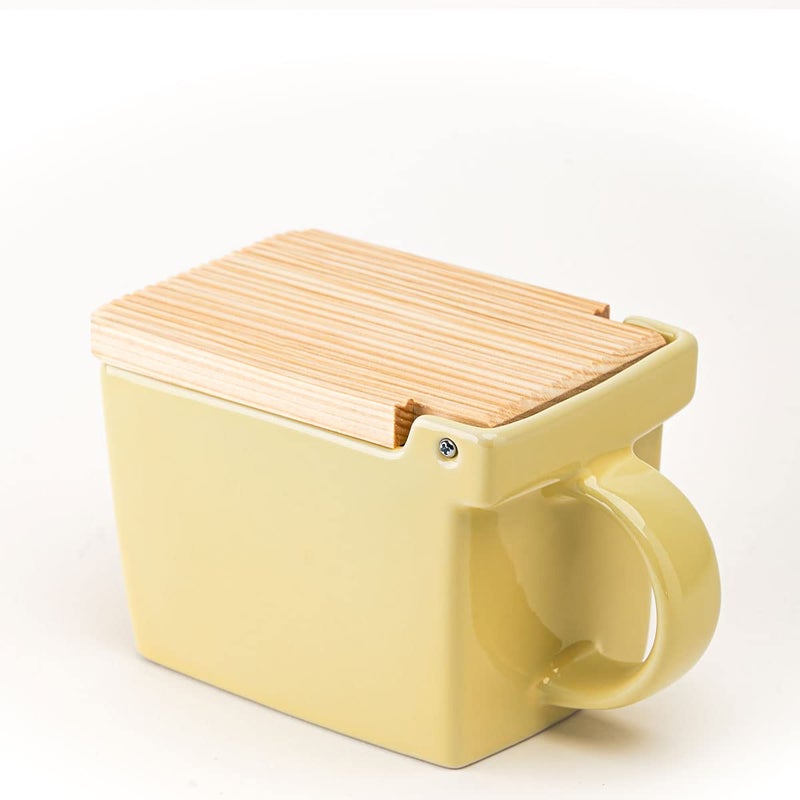 ZERO JAPAN(ã‚¼ãƒ­ã‚¸ãƒ£ãƒ‘ãƒ³) Zero Japan Bee House Premium Salt Box with Hinoki Lid - Container for Sea Salt and Spices - Elegant Cellar for Kitchen Countertop - Blueberry Blue, 16 oz - Image 2