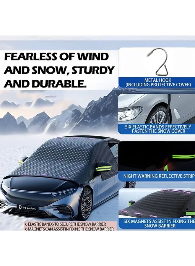 Large Magnetic Car Windshield Cover 102x45 Inch Frost Sun Protection Oxford Fabric - Image 3