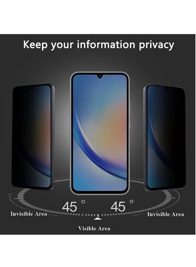 ميجوفاست واقي شاشة للخصوصية لهاتف Samsung Galaxy A34 5G من الزجاج المقسى للخصوصية، حافظة فيلم شاشة الخصوصية صديقة للبيئة 9H صلابة مضادة للخدش ومضادة للتجسس من الزجاج المقوى لهاتف Galaxy A34 5G - Image 2
