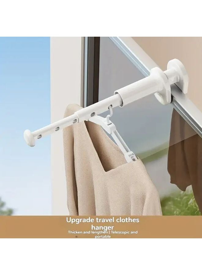 Upgraded Foldable Travel Clothes Hanger Adjustable Tension Rod ABS Material Holds 5 Clothes - Image 2