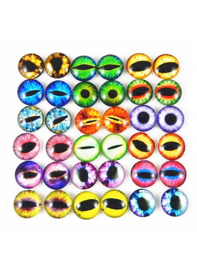 Julie Wang 8Mm 100Pcs Mixed Style Dragon Eyes Time Gem Cover Cameo Glass Cabochon Dome Jewelry Finding Pendant Crafts Diy Accessory  - Image 1
