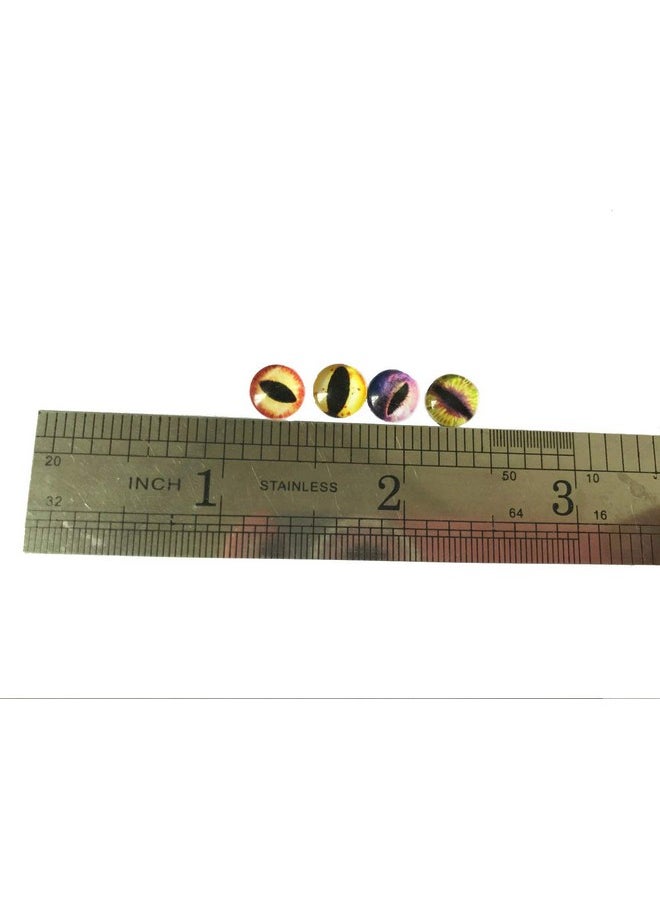 Julie Wang 8Mm 100Pcs Mixed Style Dragon Eyes Time Gem Cover Cameo Glass Cabochon Dome Jewelry Finding Pendant Crafts Diy Accessory  - Image 3