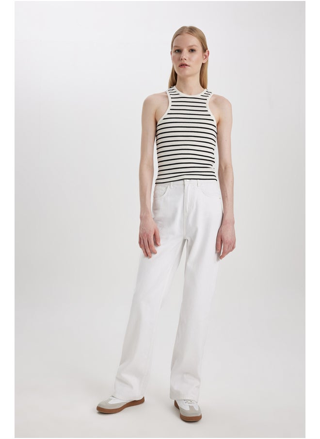 DeFacto - Woman Slim Fit Halter Collar Sleeveless Knitted Top - Image 1