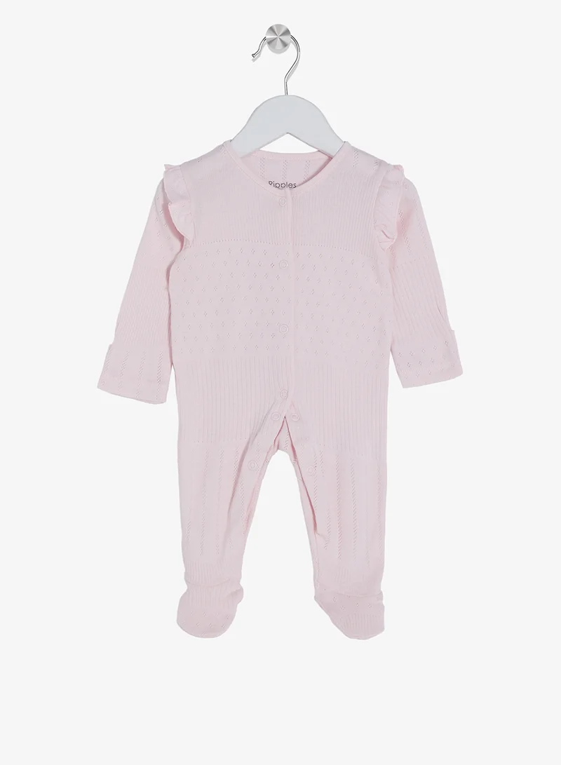 ريبلز مع نمشي رومبر أطفال بأكمام طويلة وأقدام مغلقة