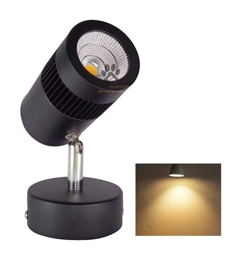 Mufasa 9 Watts Black Body LED Spot Focus Wall Light 13Cm Height (Indoor Use Only) (Warm White, Aluminium Body) - Image 1