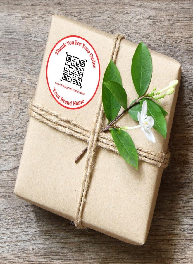 Yellow Nuts ملصقات شعار يلو ناتس، 120 ملصق دائري قابل للتخصيص، شكرًا لشرائك، ملصقات رمز مسح إنستغرام للشركات الصغيرة - Image 3