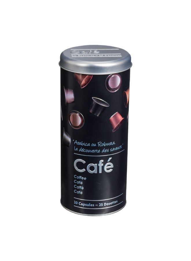 Five Simply Smart Durable Metal Coffee Capsule Box Black and Silver 17.8 x 7.8 x 7.8 cm 136303 - Image 1