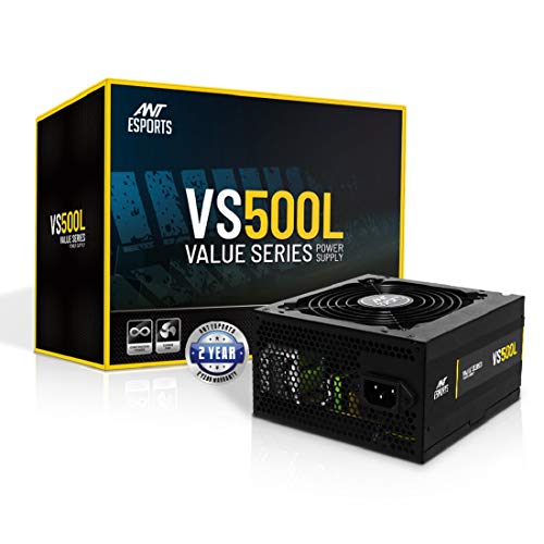 Ant Esports VS500L NonModular High Efficiency Gaming Power Supply/PSU with 1 x PCIe and 120mm Silent Fan - Image 1