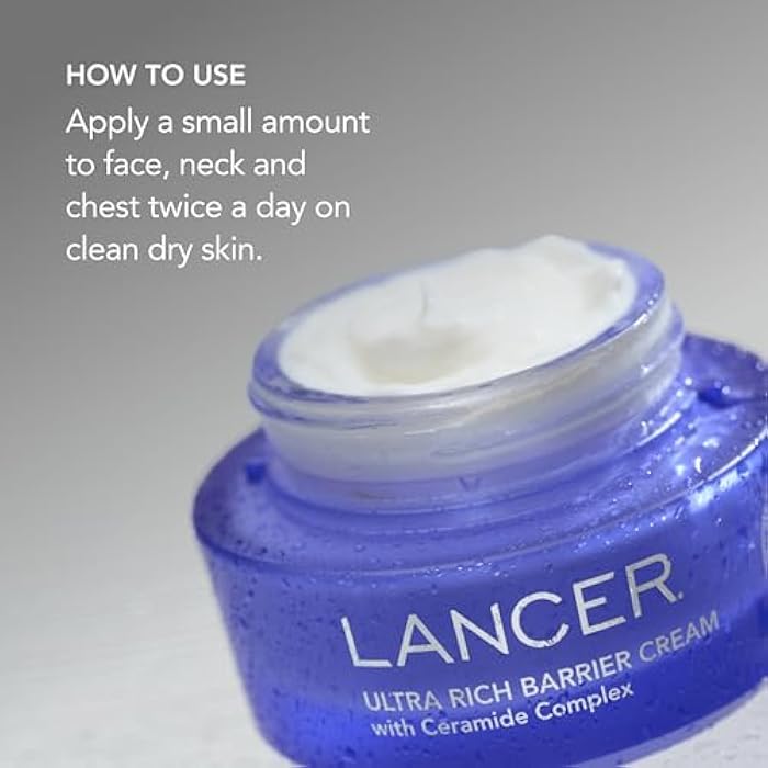 Lancer Ultra Rich Barrier Cream with Ceramide and Jojoba, Intense Moisturizing Skin Barrier Repair Cream for Dry Skin and Wrinkles (1.7 oz) - Image 3