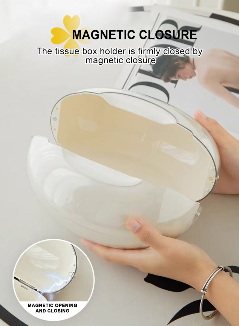 HomarKet Tissue Box Holder High-end Creative Tissue Box, Stylish Desktop Napkin Box Suitable for Placement on The Coffee Table in The Living Room, Table Decoration, Enhance Home Style, Beige. - Image 5