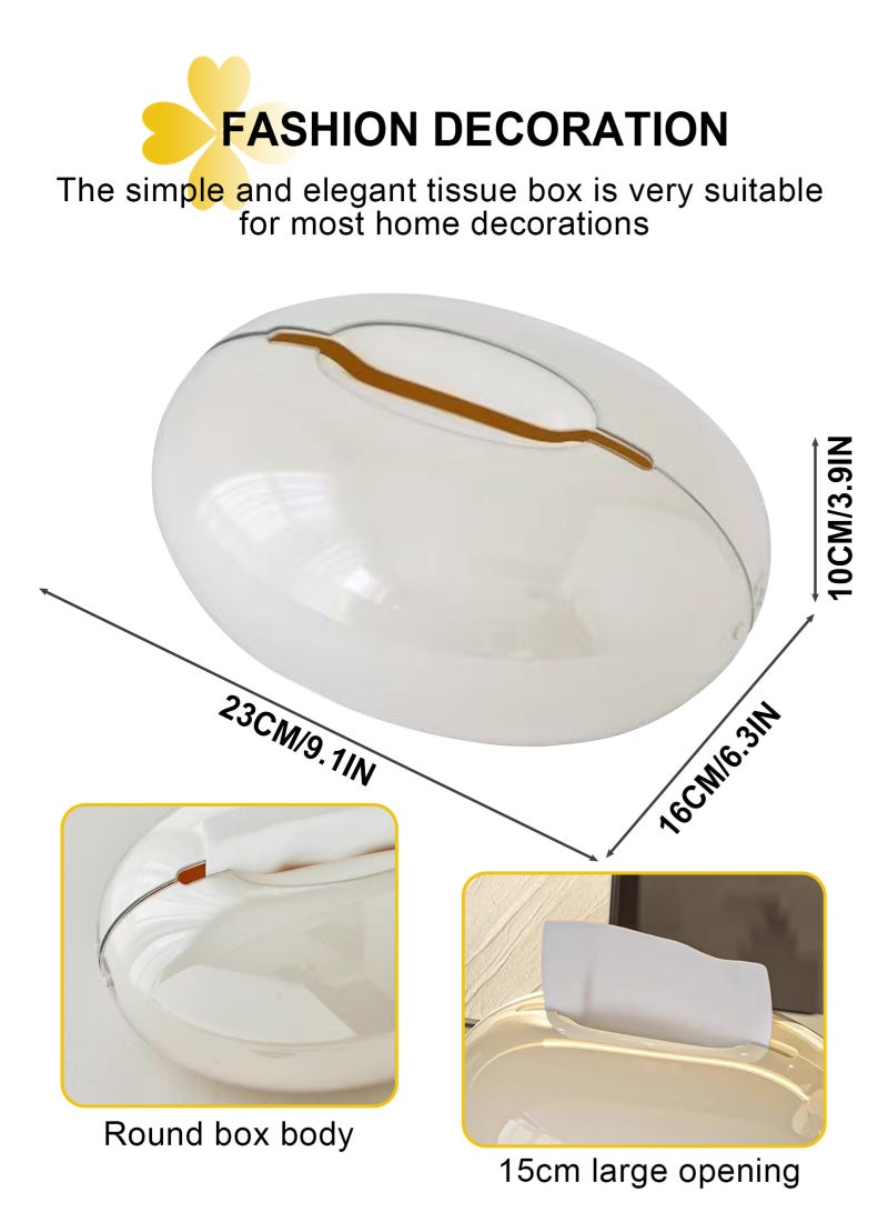 HomarKet Tissue Box Holder High-end Creative Tissue Box, Stylish Desktop Napkin Box Suitable for Placement on The Coffee Table in The Living Room, Table Decoration, Enhance Home Style, Beige. - Image 2
