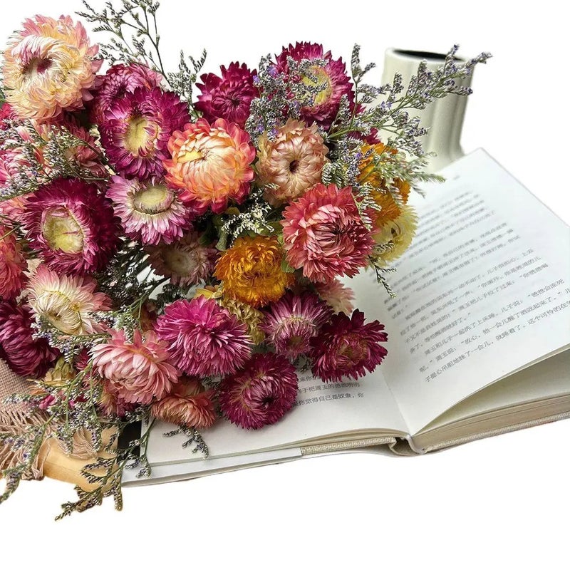 Bluejw Natural Rainbow Dried Chrysanthemum Bouquet - Eco-Friendly Home Decor, Lightly Scented Dried Plants for Lasting Beauty - Image 2