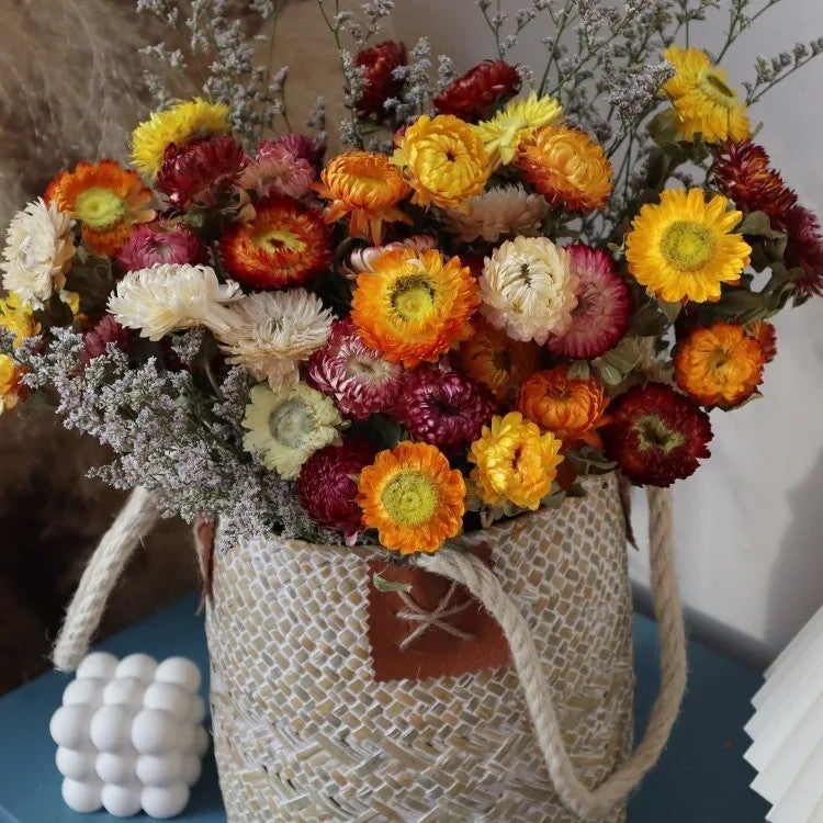 Bluejw Natural Rainbow Dried Chrysanthemum Bouquet - Eco-Friendly Home Decor, Lightly Scented Dried Plants for Lasting Beauty - Image 3