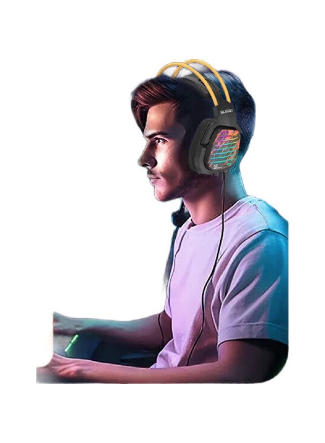 A4TECH A4Tech G565 Wired Gaming Headset Headphones Blood Hand Ghost Usb 7.1 Sound With Mic Computer Headset Noise Cancelling Chicken Eating Csgo Gaming Headset Flame Red - Image 1
