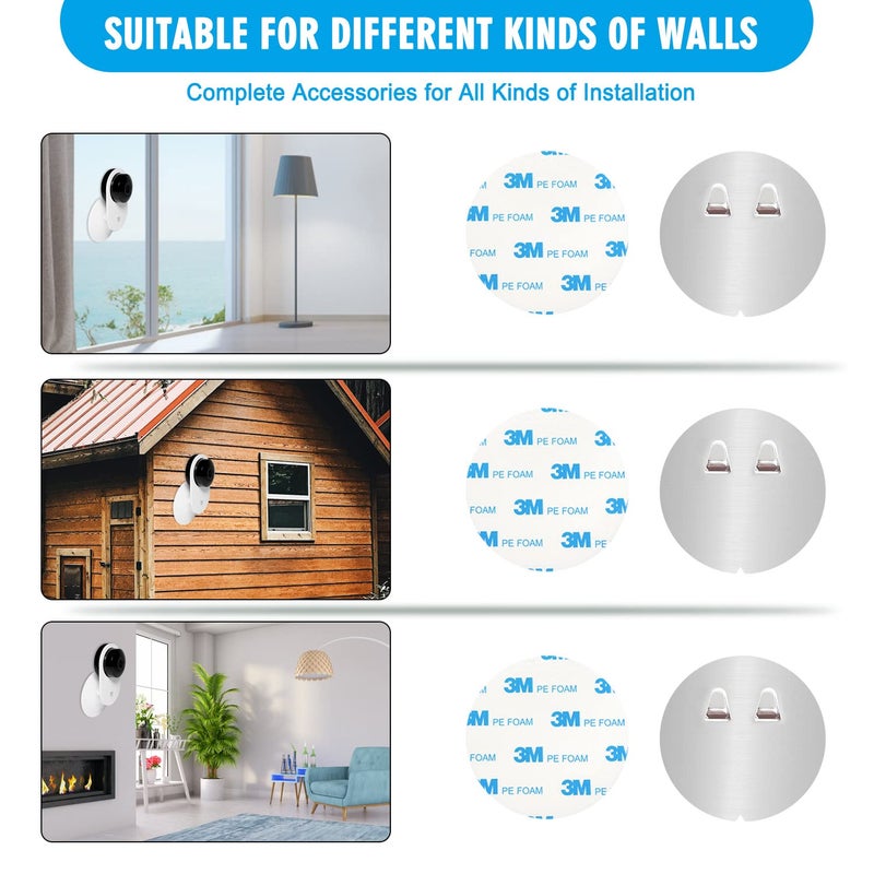 TAICHIPANDA 4 Pack Indoor Wall Mount for Yi Home Security Camera, No Punching, Extremely Simple Installation (Camera is NOT Included) - Image 3