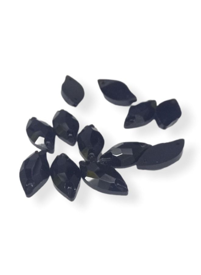 12-Piece Flat Back Sew on Eye Shaped Fancy Glass Crystal Sewing for Clothing Dress Decorations 10X20 Millimeter  - Image 4